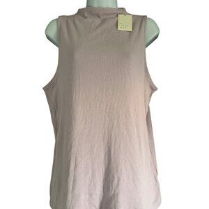 A New Day Womens Violet Mock Neck Ribbed Sleeveless Tank Top Size XL